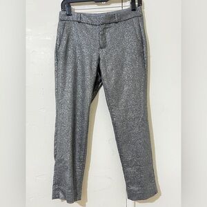 Banana Republic Gray Metallic Straight Dress Pants with Pockets Petite for Women
